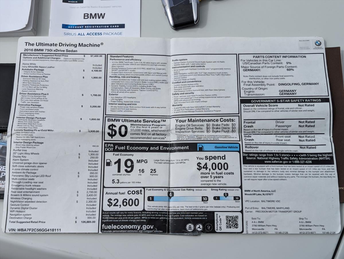 2016 BMW 7 Series 139