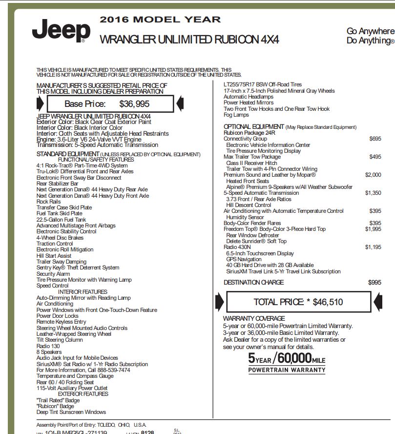2016 Jeep Wrangler Unlimited 1